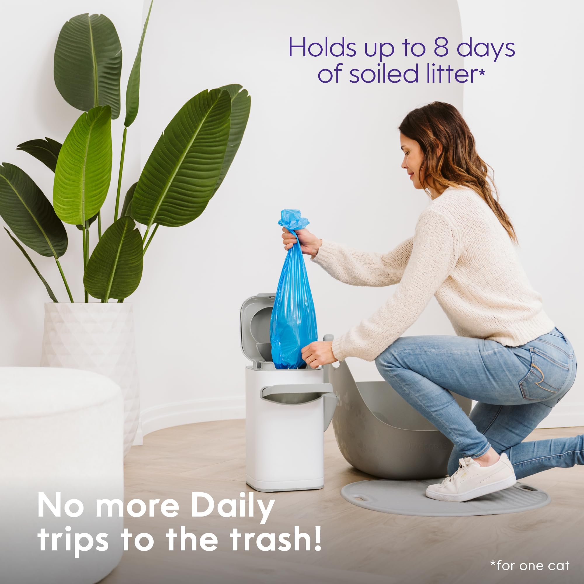 Litter Genie Platinum sacs à déchirure facile pour remplacement rapide.