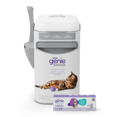 Litter Genie Platinum seau litière inox, design élégant et entretien facile.