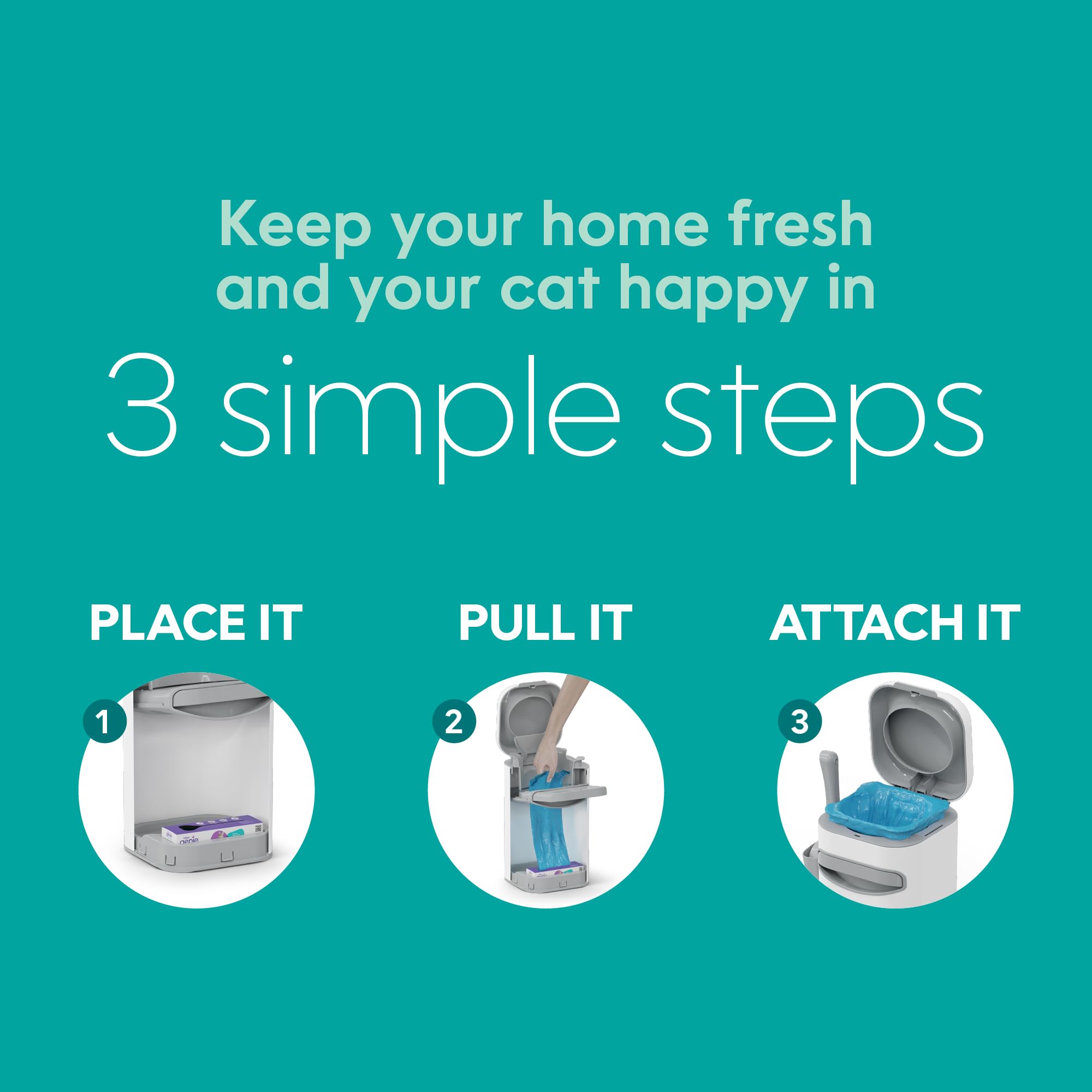 Recharge Litter Genie Easy Roll : emballage carton recyclable sans plastique.