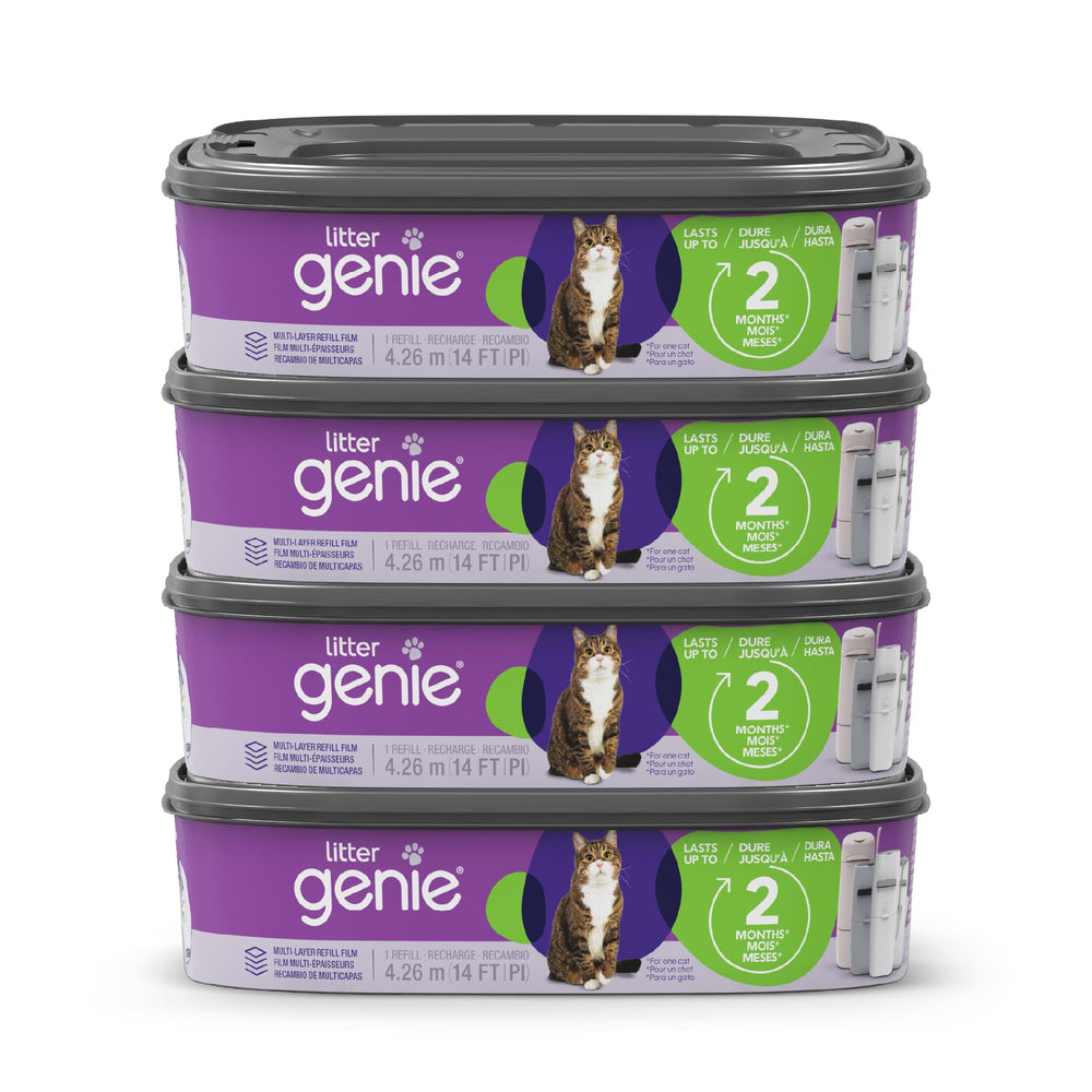 Recharge Litter Genie Standard 4-paquets, 56 pieds, pratique et durable.