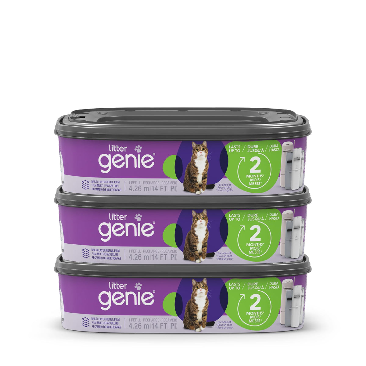 Sacs de recharge Litter Genie standard, ensemble de trois, pratique au quotidien.