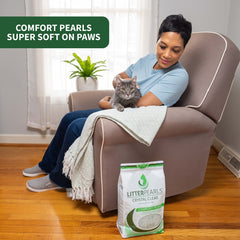 Litter Pearls Crystal Clear – canaux absorbants retiennent les odeurs.