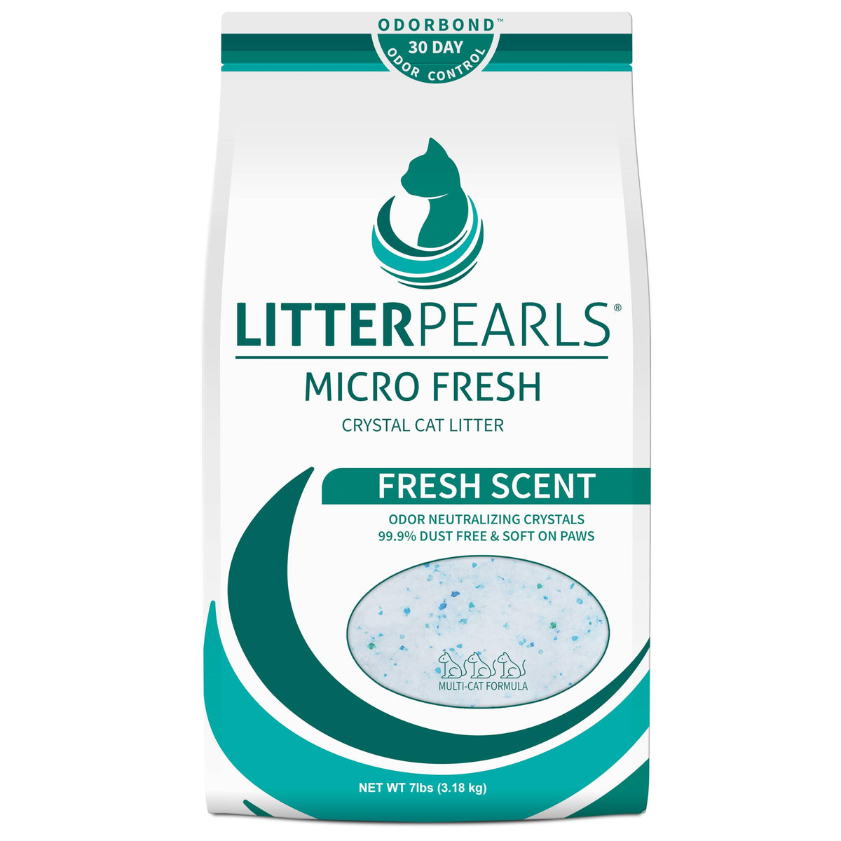 Litter Pearls Micro Fresh : cristaux parfumés pour une litière fraîche et douce pour les pattes