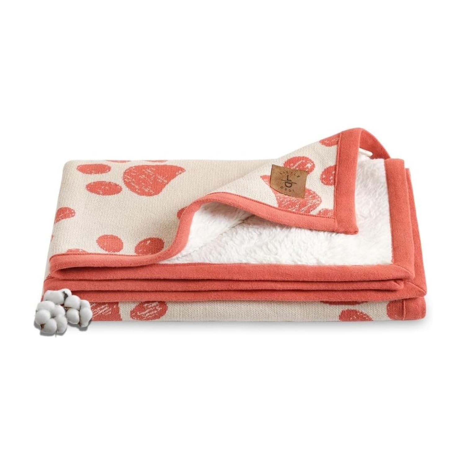 Couverture Little Dedi pour bébé et animaux, coton et sherpa, douceur et chaleur pour moments rassurants.