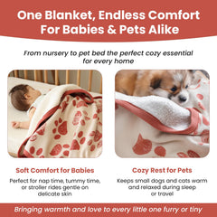 Couverture polyvalente Little Dedi pour bébé et animaux, coton et sherpa.