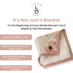 Little Dedi – motif patte jacquard sur couverture, cadeau idéal pour amoureux des animaux.