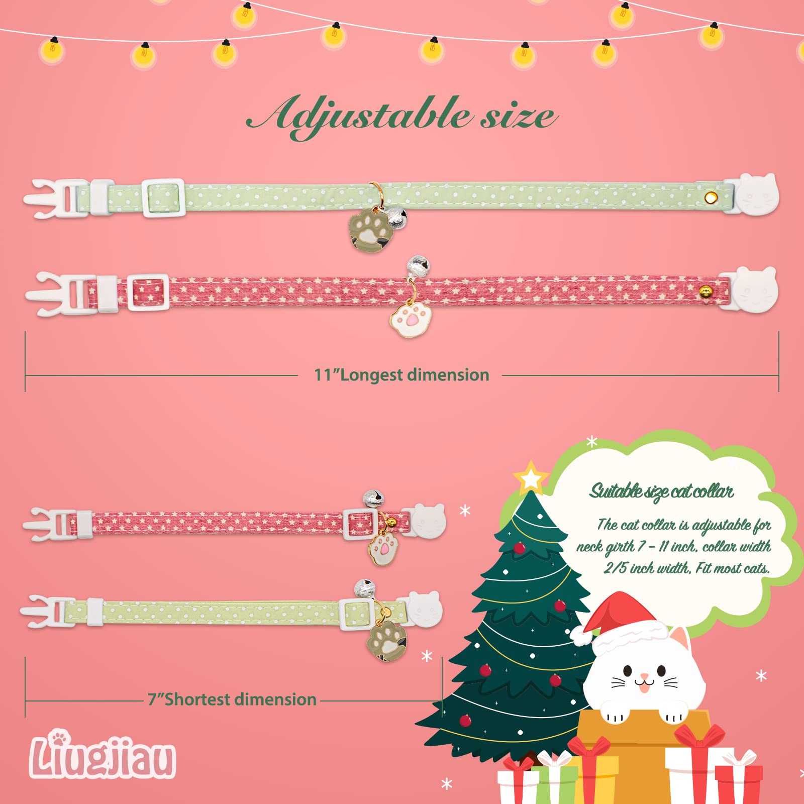 Collier Liugjiau chat largeur 10 mm pour un maintien stable.