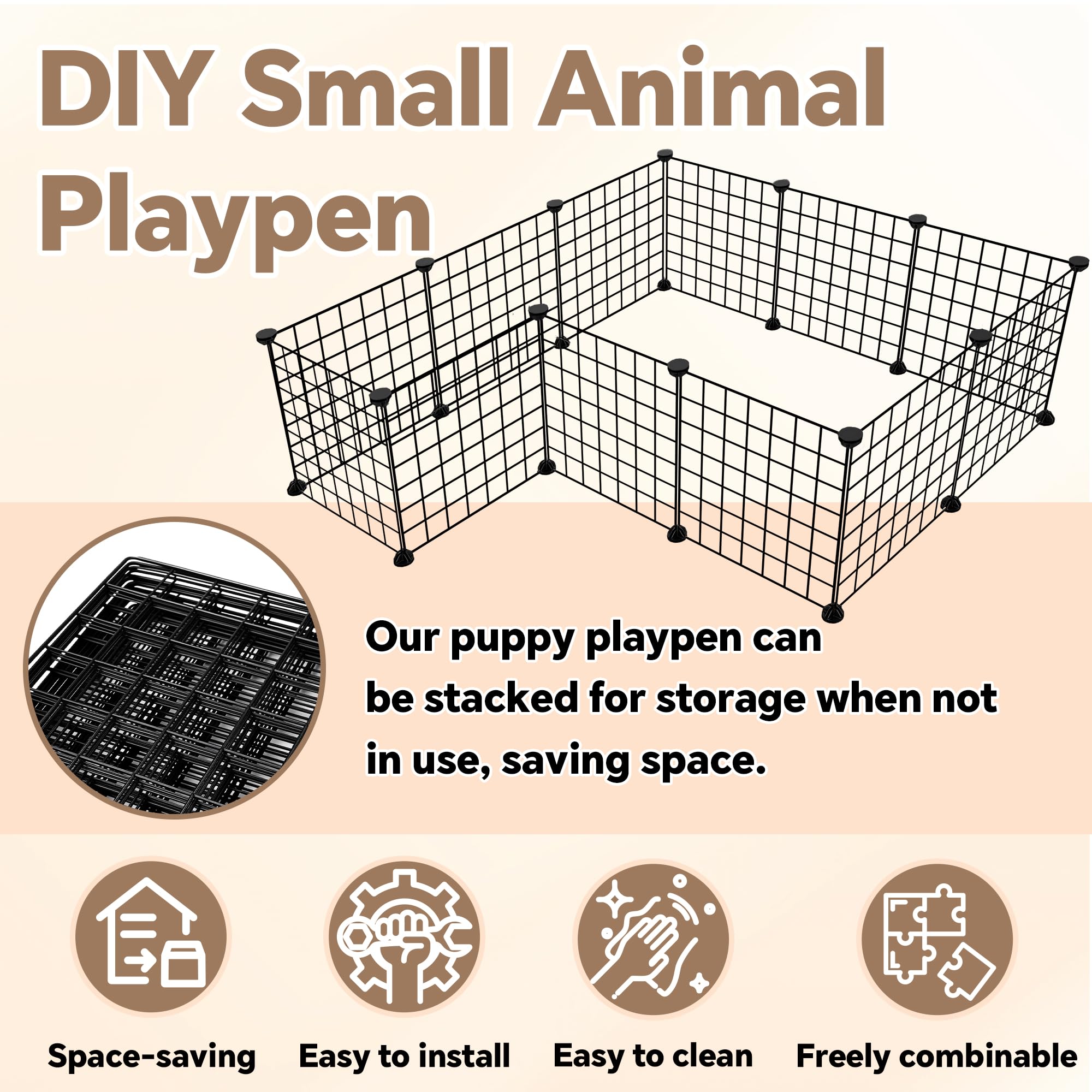 Parc LiuTaoWMX modulable pour petits animaux, agencement flexible