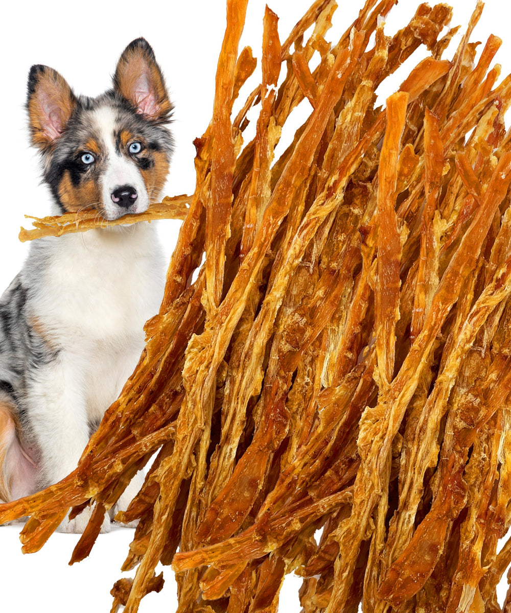 Sachet Lively Tails montrant les tendons de dinde, friandise naturelle pour chiens.