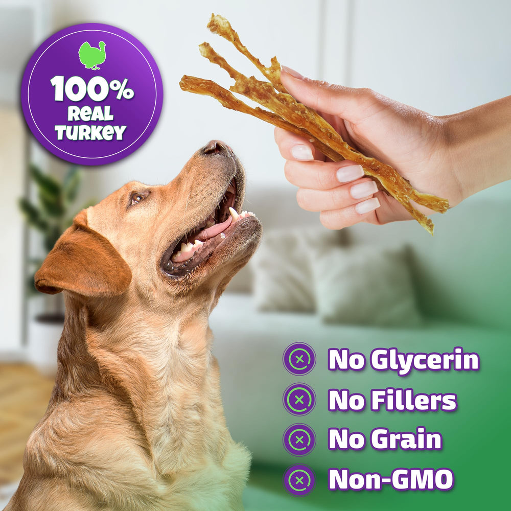 Tranches de tendon de dinde Lively Tails, goût naturel apprécié par les chiens.