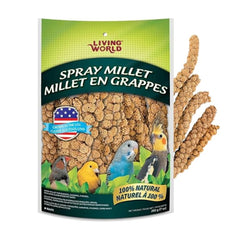 Living World Millet Spray : arôme naturel pour divertir les petits oiseaux en cage.