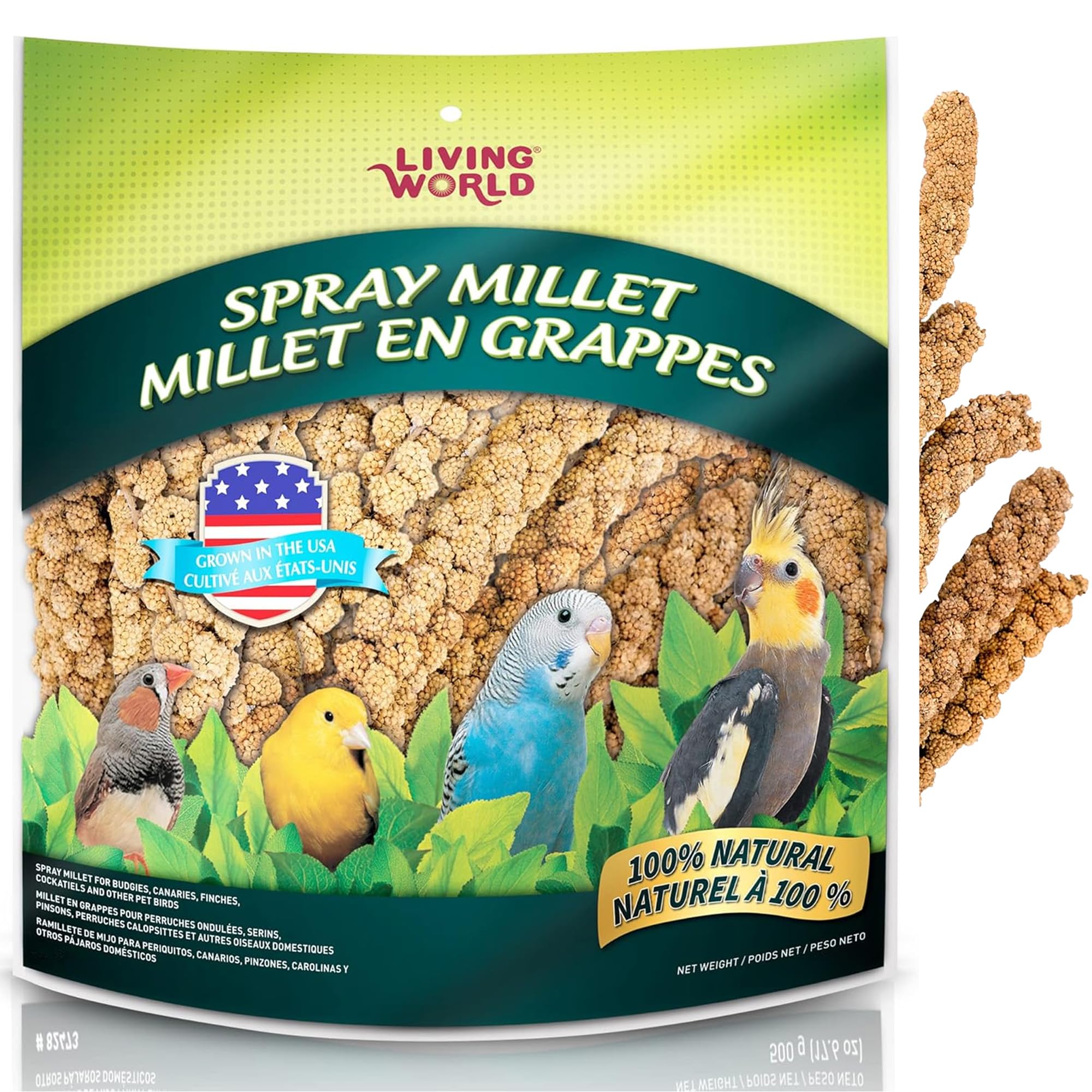 Living World Spray Millet dans emballage sous vide pour une fraîcheur durable.