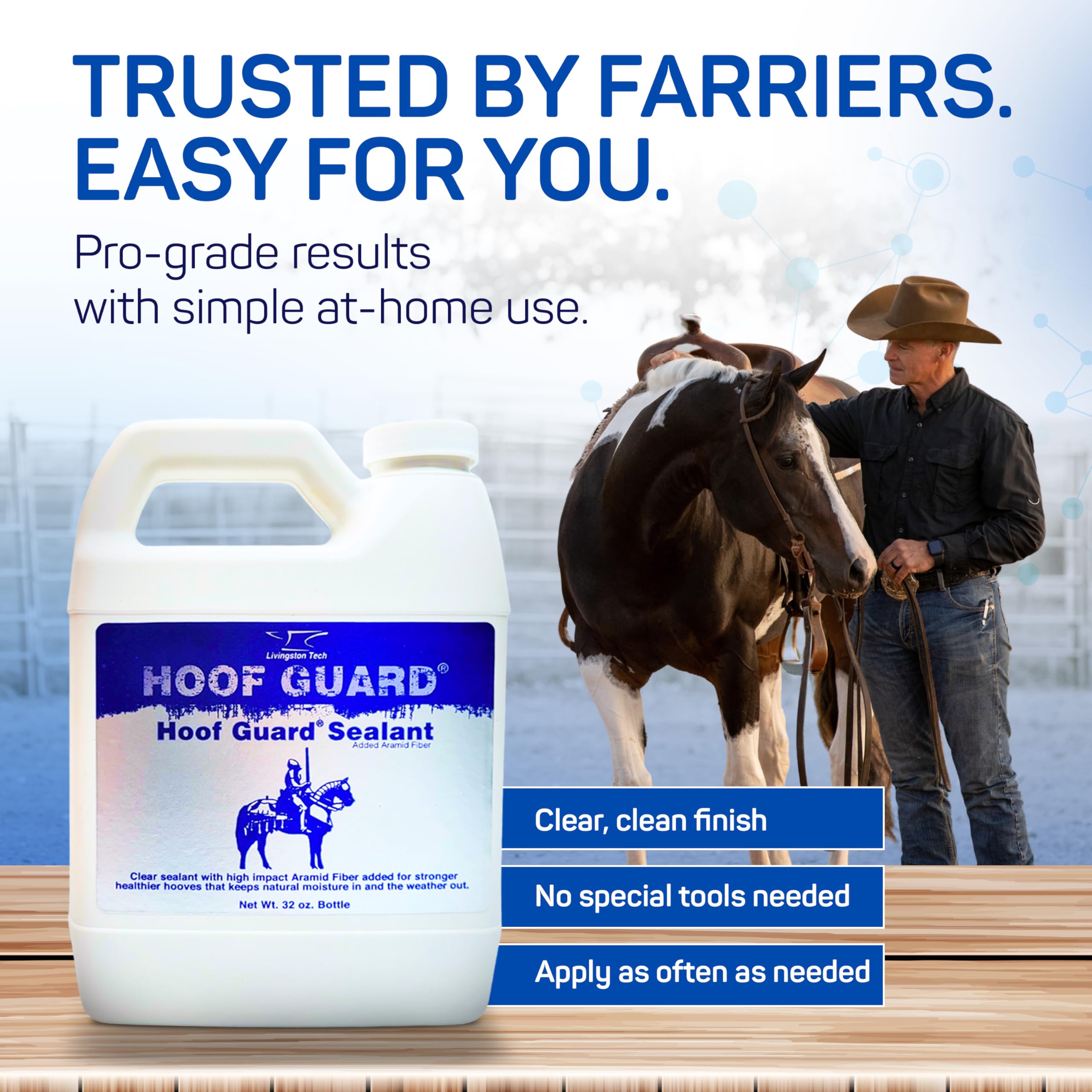 LivingstonTech Hoof Guard – avant/après sur le sabot.