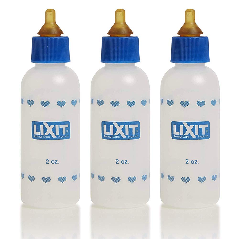 Biberon Lixit pour nourrissage de petits animaux avec repères de volume précis.