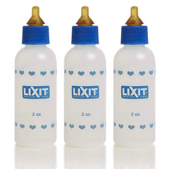 Biberon Lixit pour nourrissage de petits animaux avec repères de volume précis.