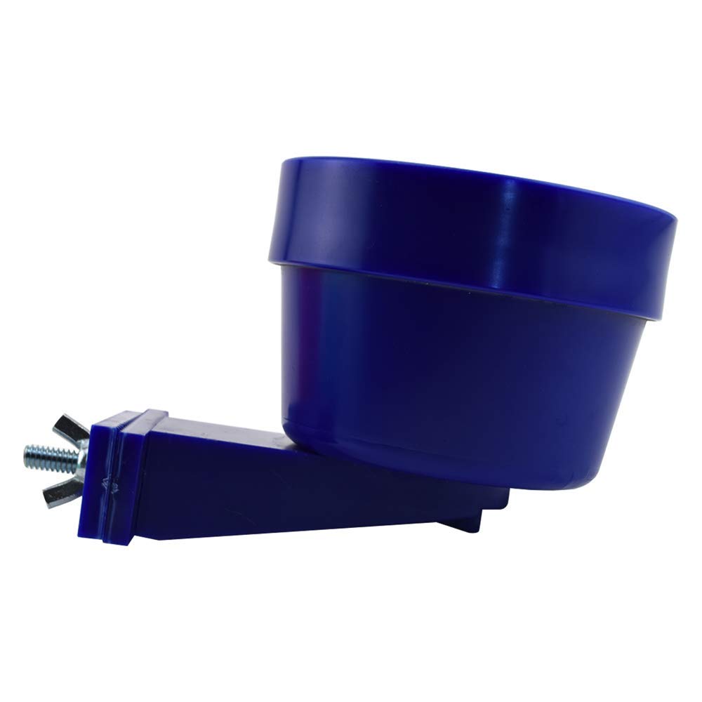 Bol Lixit à verrouillage rapide monté sur cage bleue; réduit les déversements.