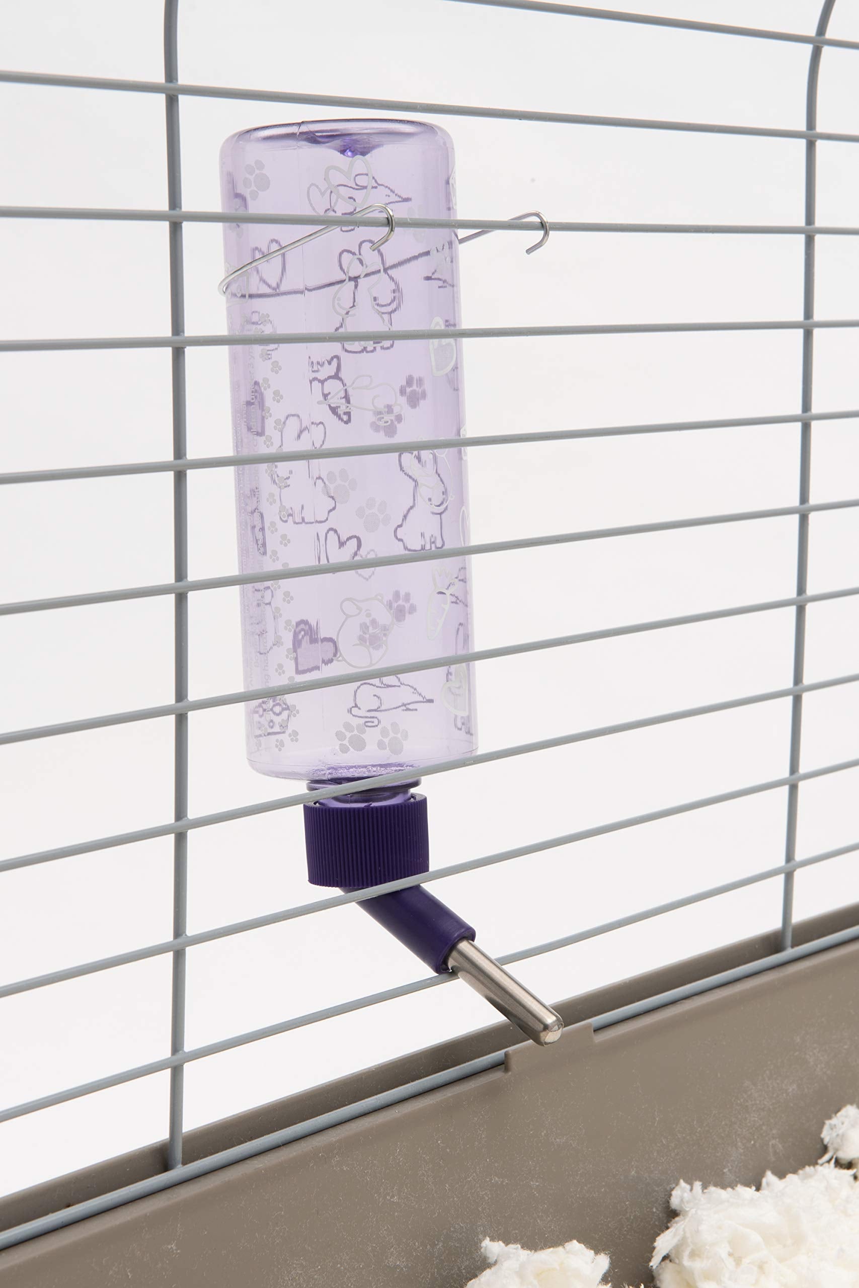 Bouteille Lixit en plastique transparent, surveillez facilement la consommation d’eau.