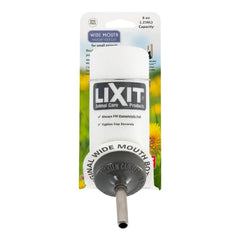 Bouteille Lixit à grande ouverture, remplissage rapide et nettoyage facilité.