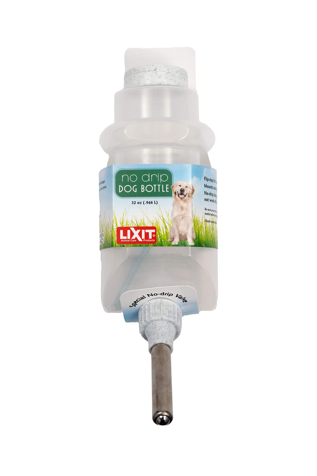 Gourde Lixit sans fuite pour chien avec remplissage supérieur, hydratation pratique.