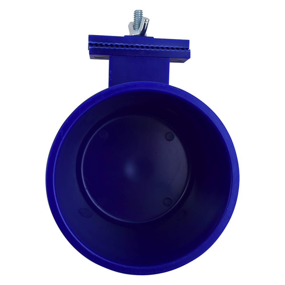 Système d'attache rapide Lixit pour cage bleue, installation simple et sécurisée.