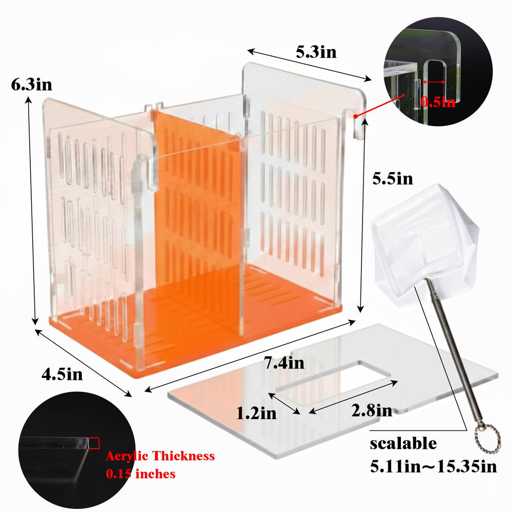 LIYAOLI boîte reproducteur acrylique, diviseur amovible pour isolation efficace.