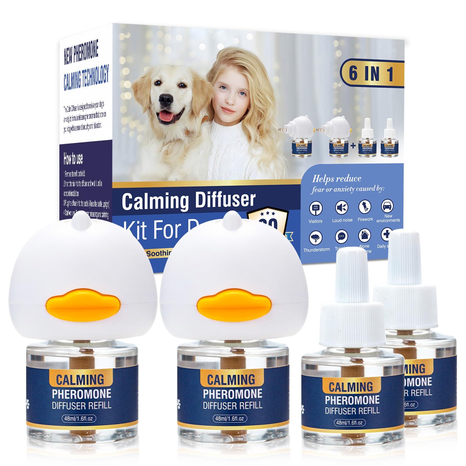 LKBHGF diffuseur pheromones chien en action pour calmer l’anxiété.
