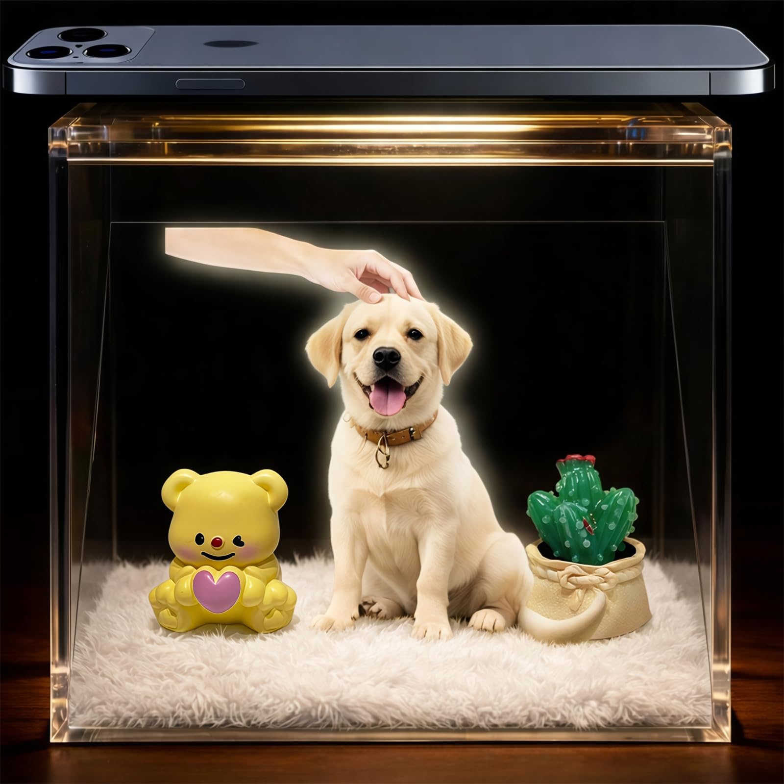 LMAKUS maison projection holographique animal, souvenir vivant et réconfort visuel au bureau.