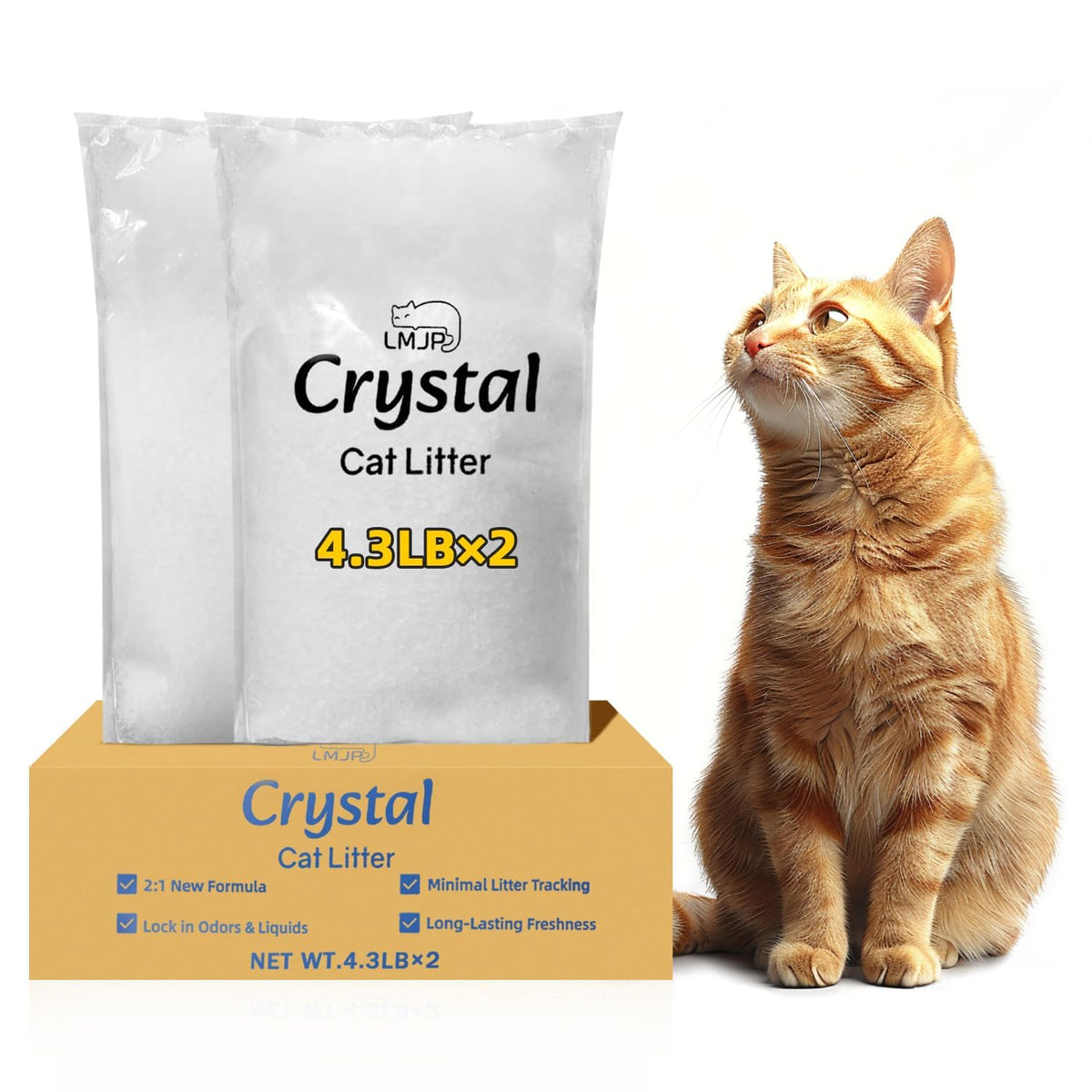 LMJP Litière Cristal Chat absorption rapide pour surface propre