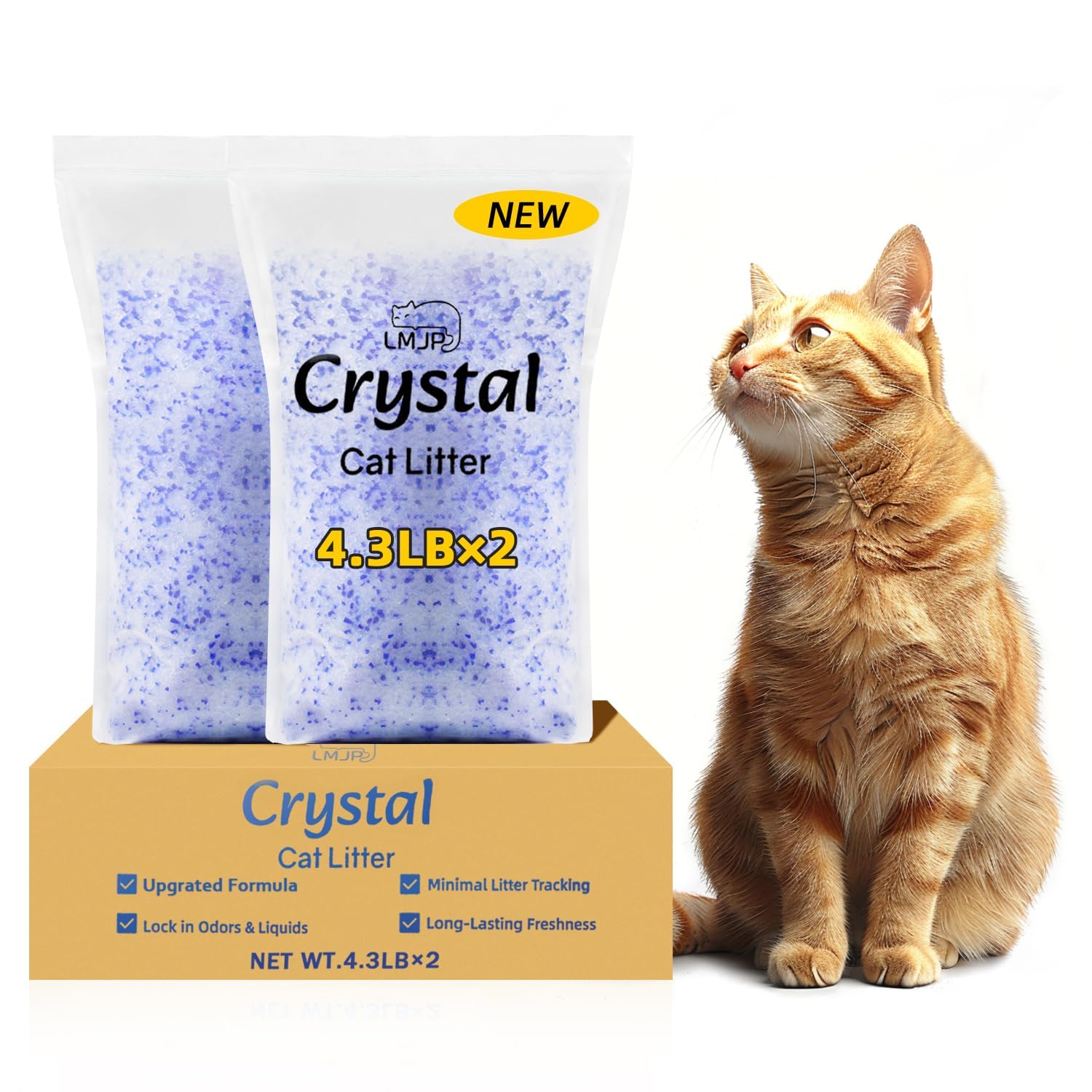 LMJP litière cristaux chat absorption rapide pour surface propre.