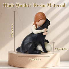 Statue Lnrkai chien noir mémorial, cadeau réconfortant pour propriétaires.