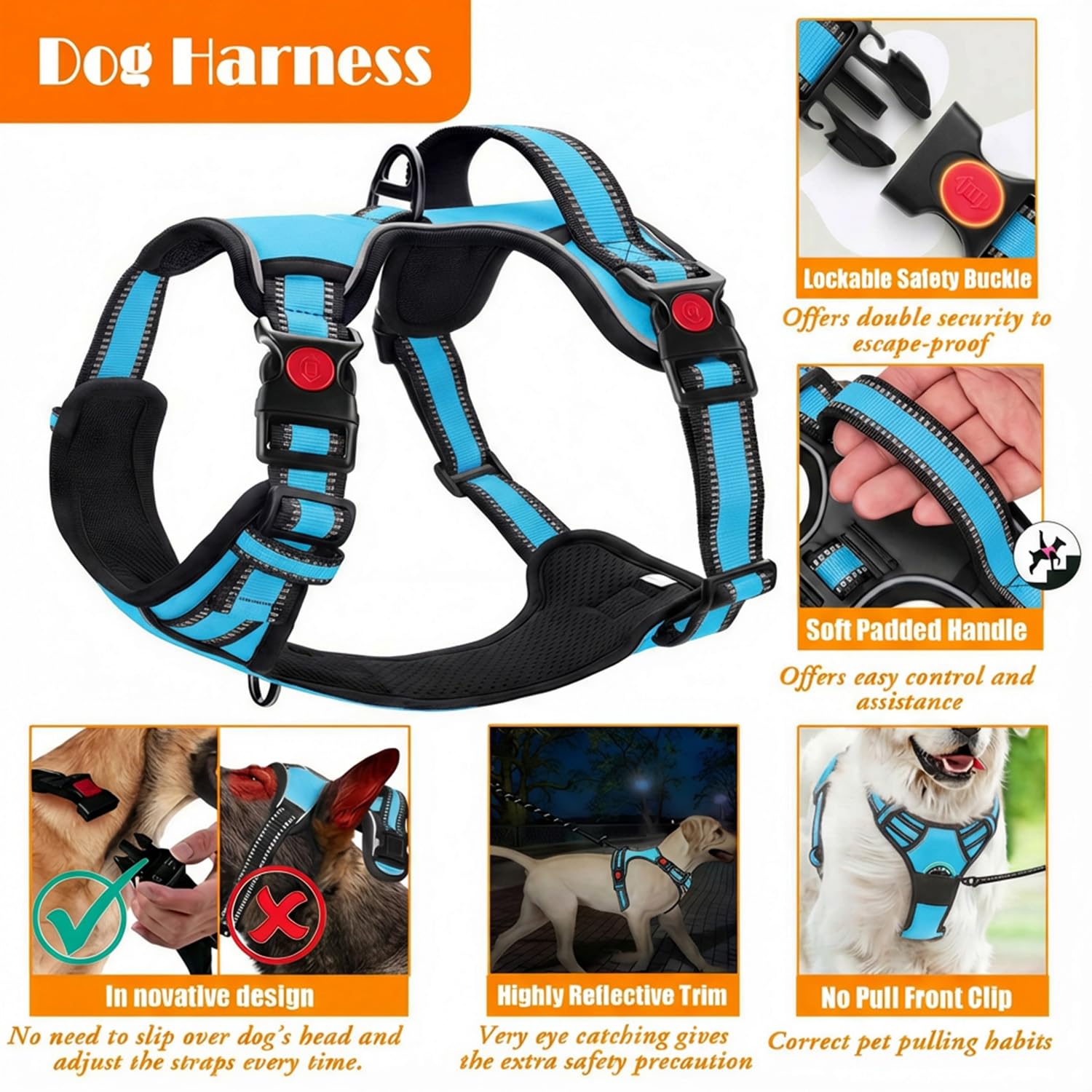 Ceinture de securite voiture Lobeve bleu XL pour des trajets plus sûrs