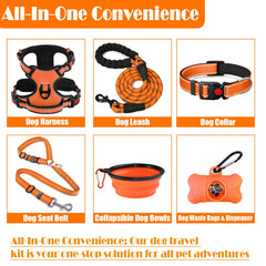 Laisse pour chien orange Lobeve, contrôle en douceur lors des balades.