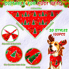 Locmeo bandanas Noël animaux, couleurs riches et motifs festifs.