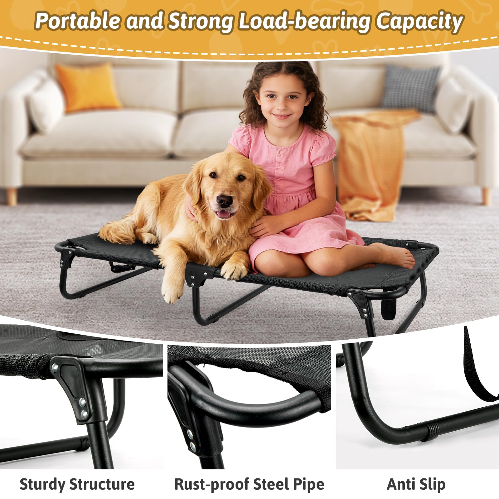 Loebelle lit chien base anti-derapante pour stabilité