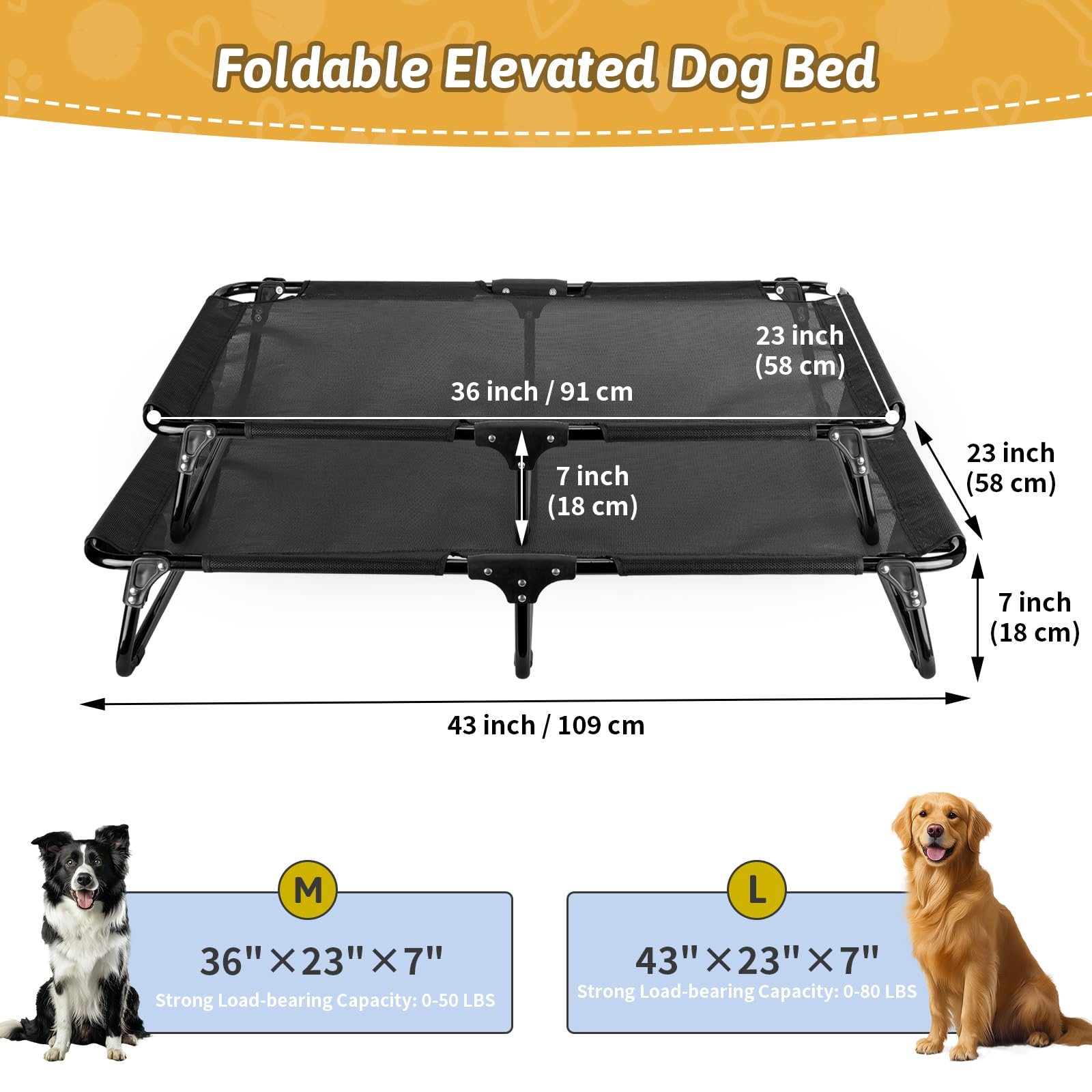 Loebelle lit chien en tissu oxford durable et résistant