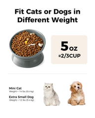 LoeJan bol chat incline tilte 5oz, nourriture centrée pour alimentation fluide.