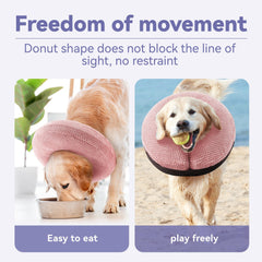 Collier donut gonflable Loflaze pour chien moyen, liberté de mouvement accrue.