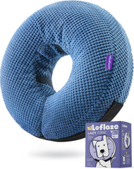 Loflaze collier donut inflatable pour chien bleu, répit et sécurité après chirurgie.