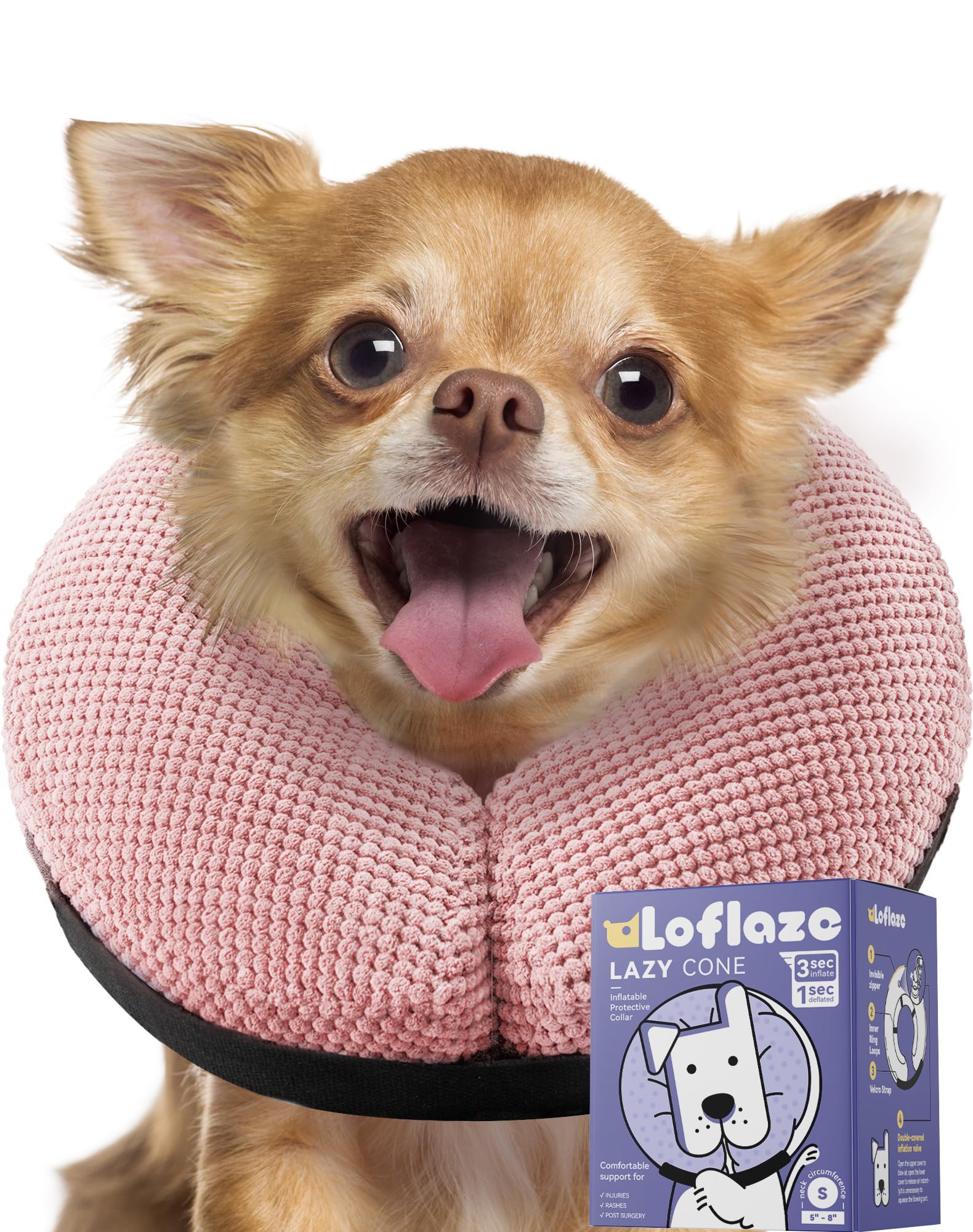 Loflaze collier gonflable en forme de beignet pour chien grand, liberté de mouvement