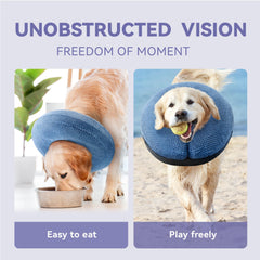 Loflaze housse donut 3D douce pour chien en récupération bleu S.