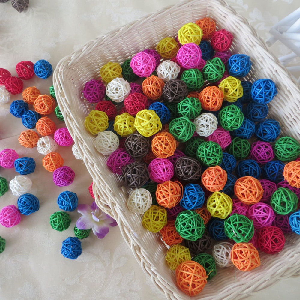 Jouets LOIUGENTE: boules en rotin 3 cm pour cage de perroquet, stimulantes et sûrs.