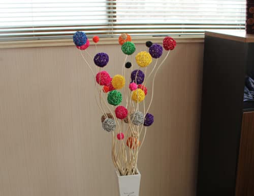 LOIUGENTE: boules en rotin 3 cm pour décoration et bricolage.