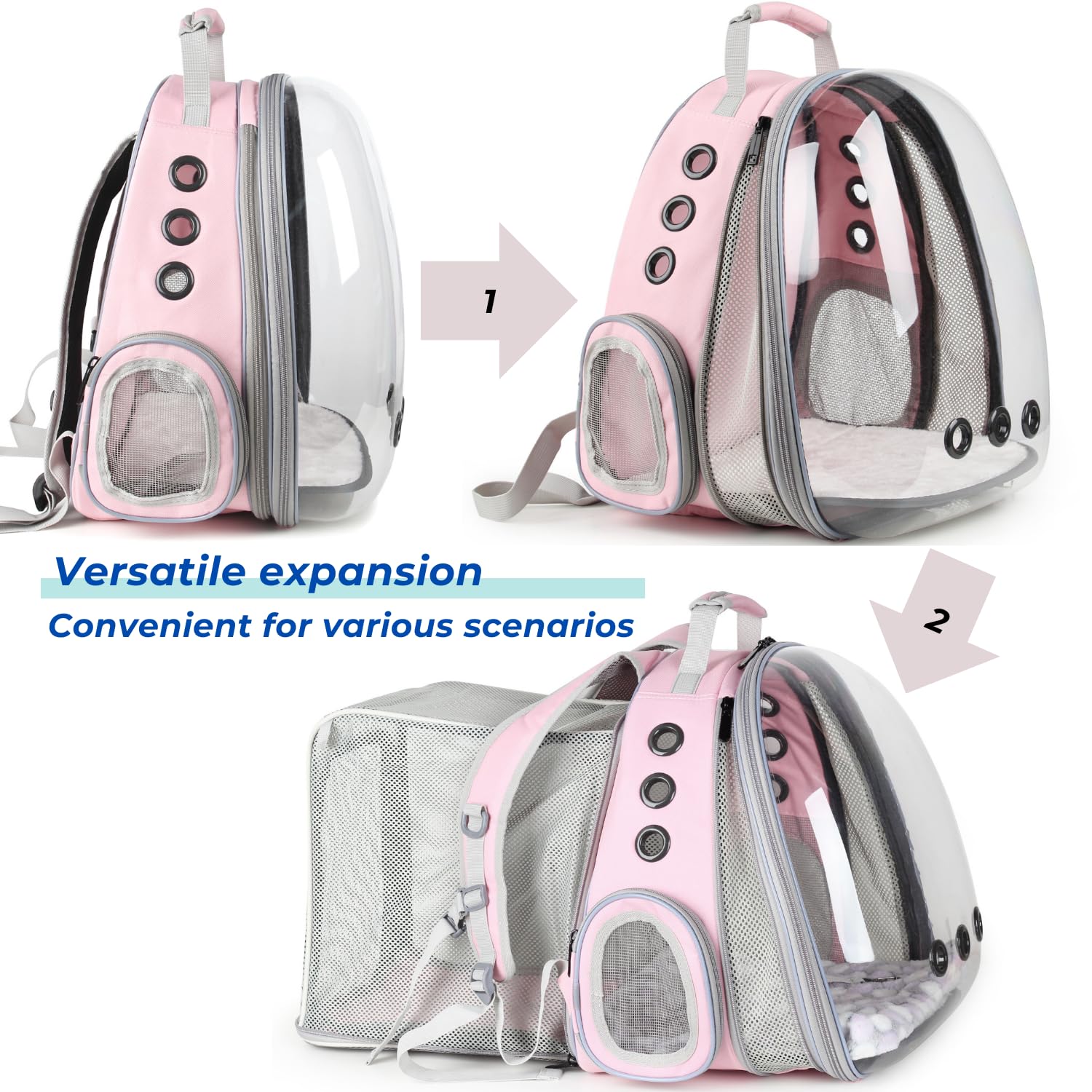 Lollimeow expansion avant-arrière offrant plus d'espace et confort.
