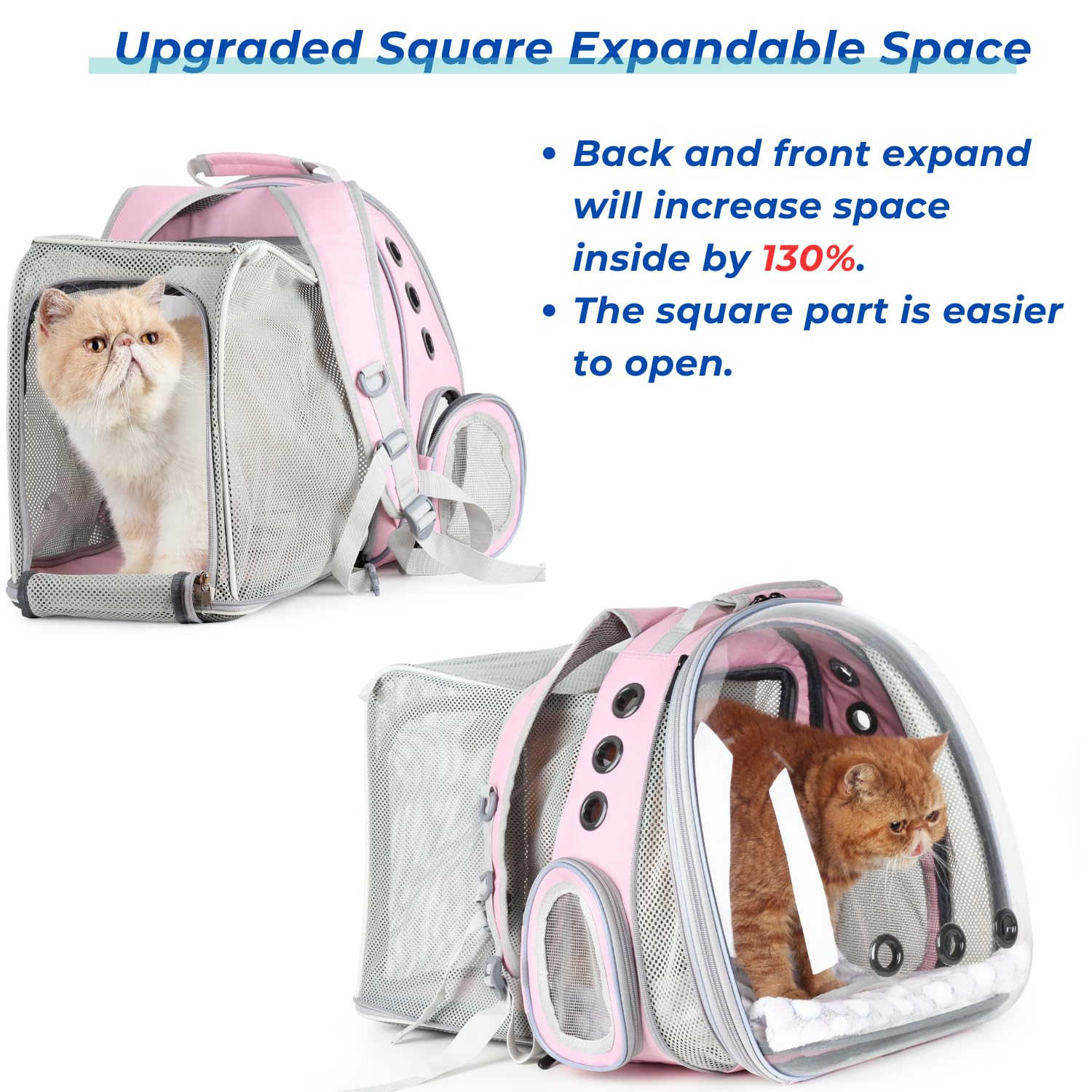 Lollimeow grand sac chat jusqu'à 16 lb, adapté aux trajets.