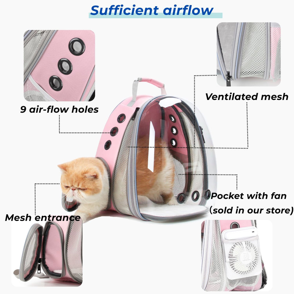 LOLLIMEOW Sac dos chat bulle extensible xl: espace supplémentaire pour animaux.
