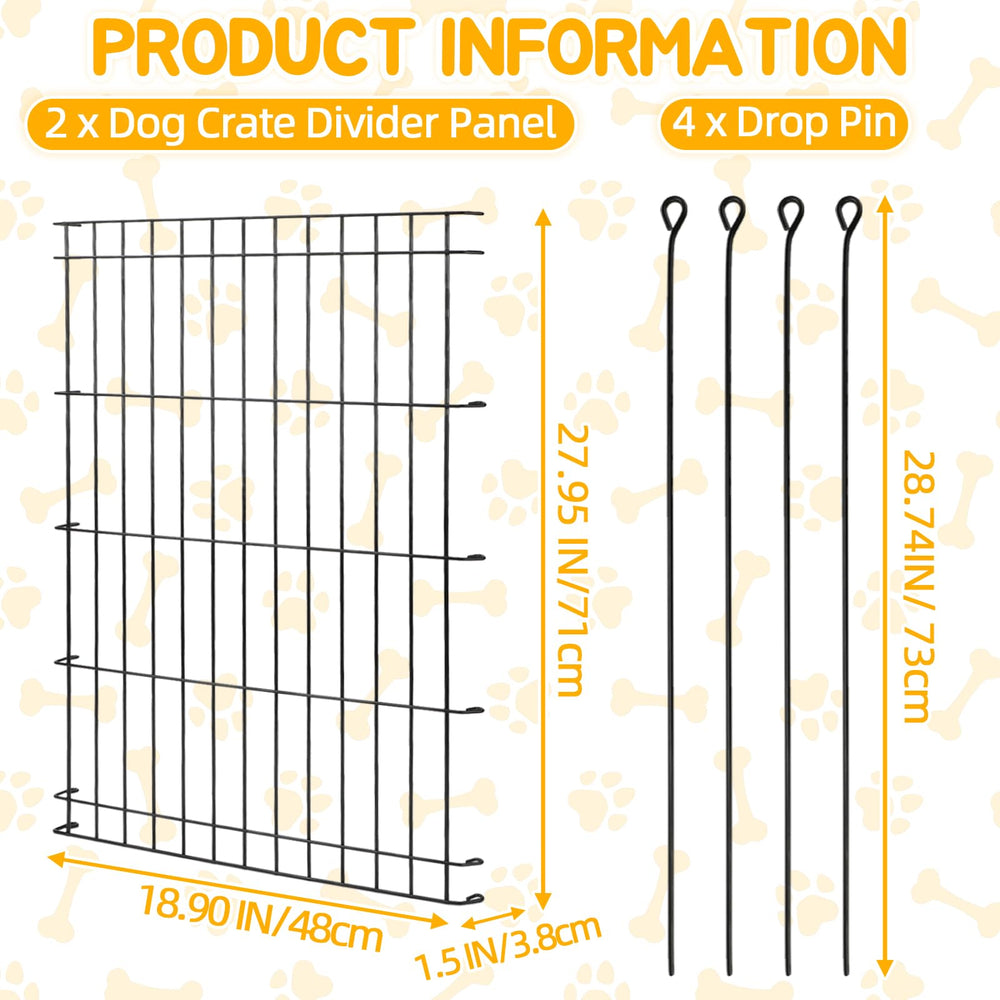 Diviseur en métal Lonepetu, robuste et sûr, pour cage chien 42-48 pouces.