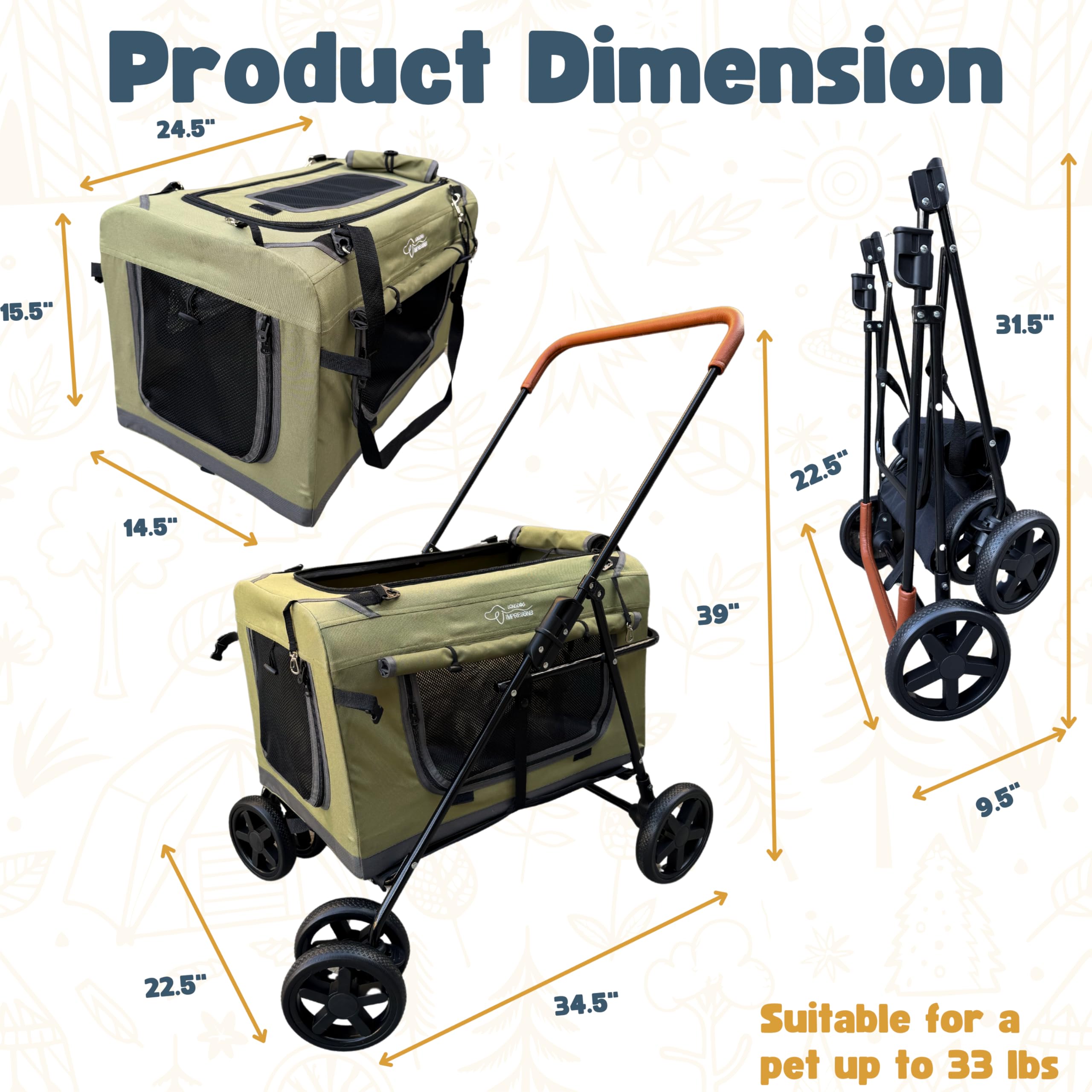 LONGDOG IMPRESSIONS – Design pliable et léger pour rangement facile.