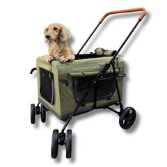 LONGDOG IMPRESSIONS – Poussette animale pliable, pratique pour voyages et balades.