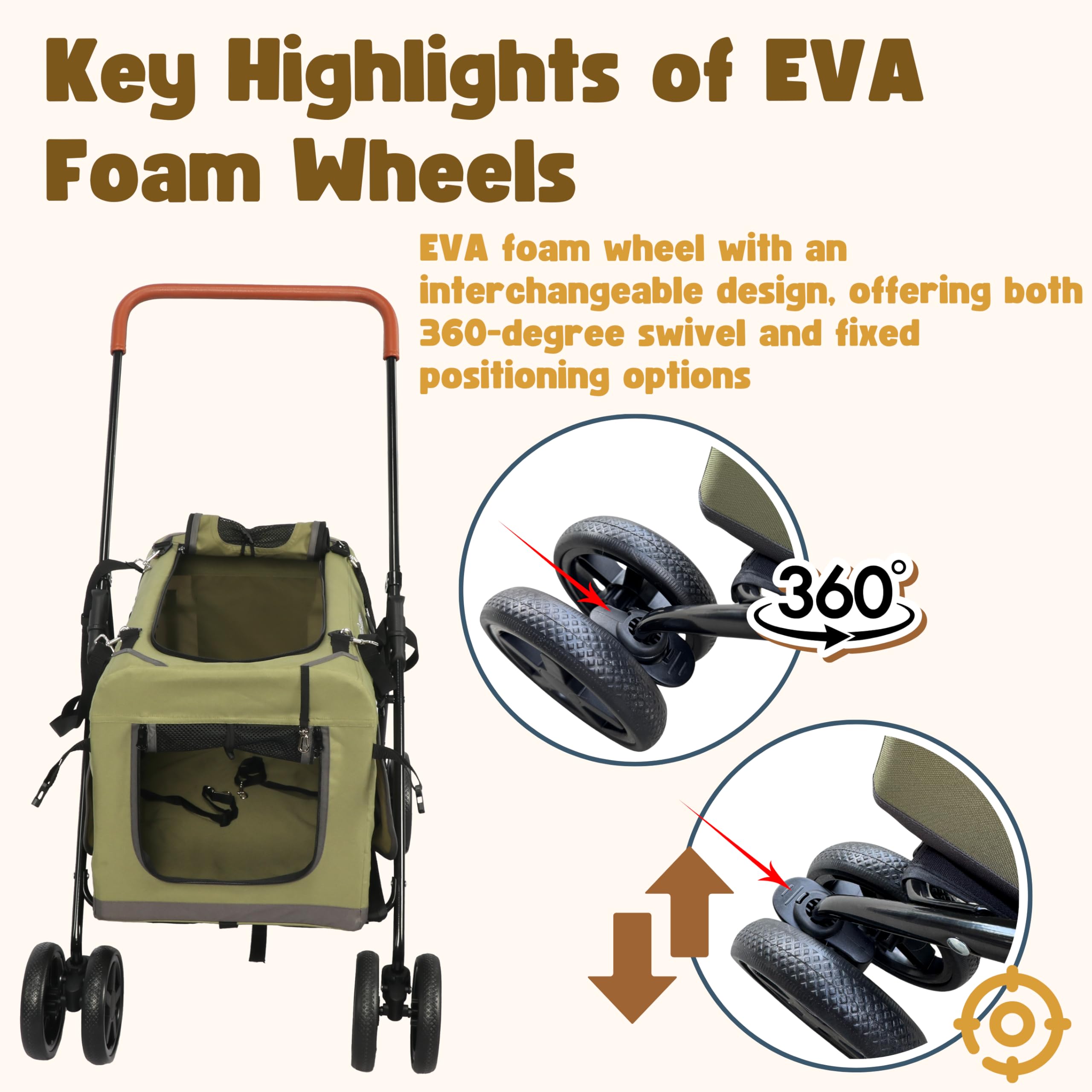 LONGDOG IMPRESSIONS – Roues 360° pivotantes, maniabilité fluide.