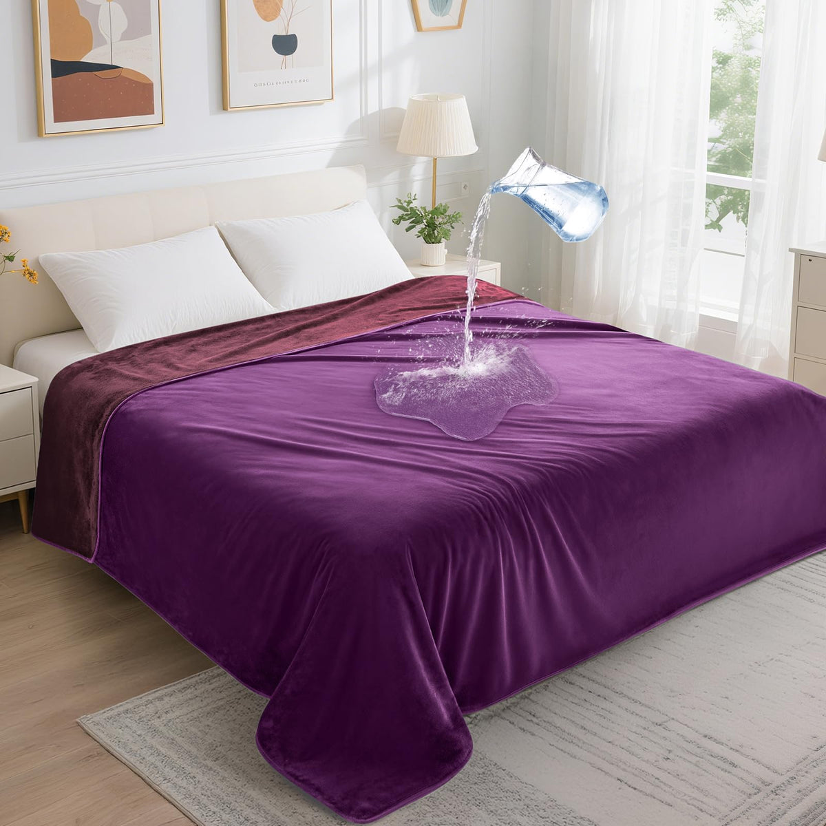 LOOBANI couverture imperméable pour lit, douceur et protection quotidiennes.